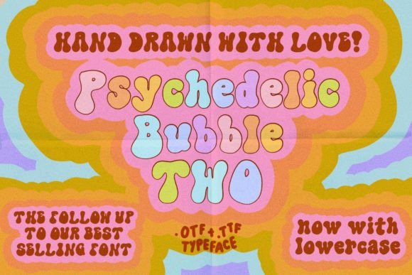 Psychedelic Bubble Two: A Retro Sans Serif Font for Web Design
